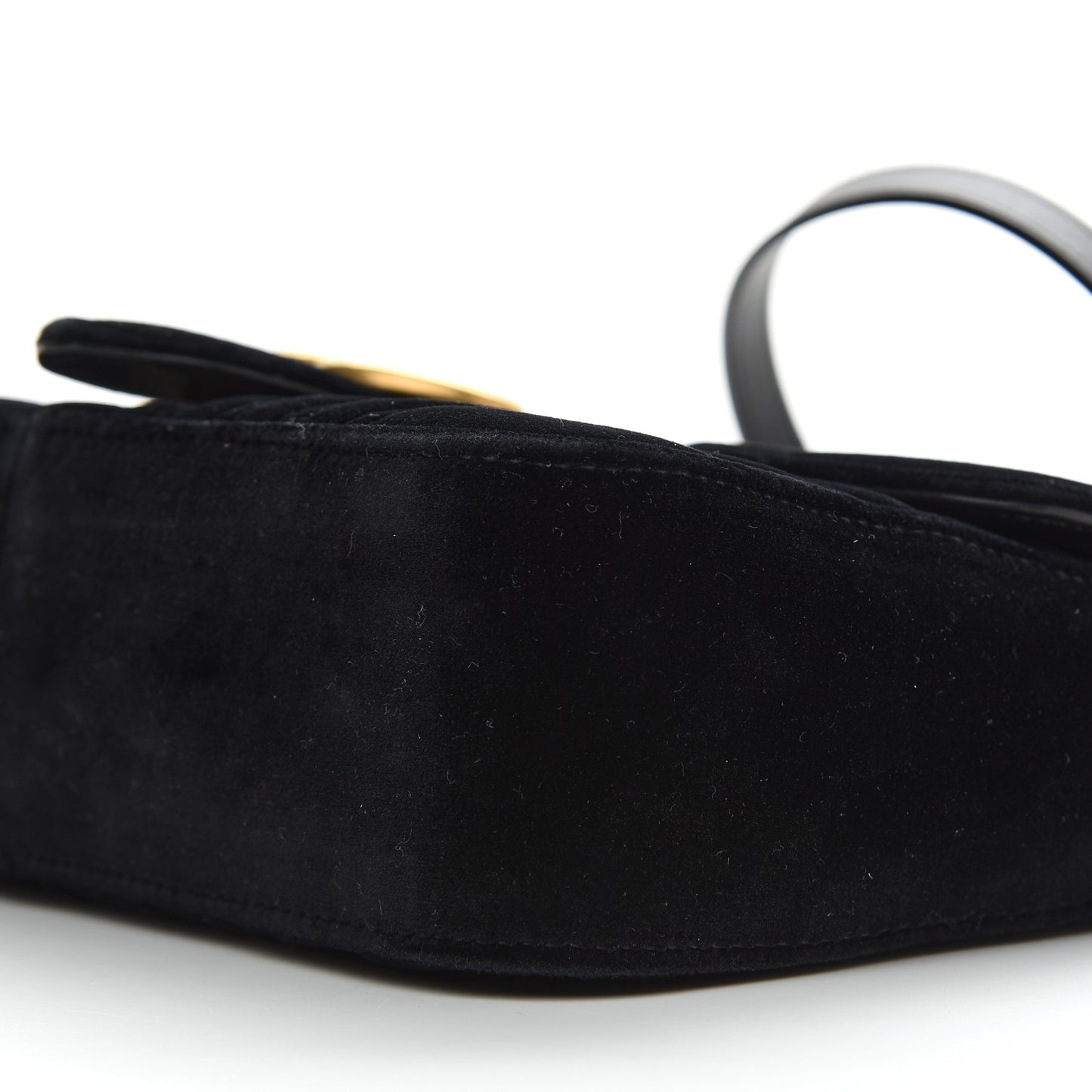 Velvet Matelasse Small GG Marmont Shoulder Bag Black