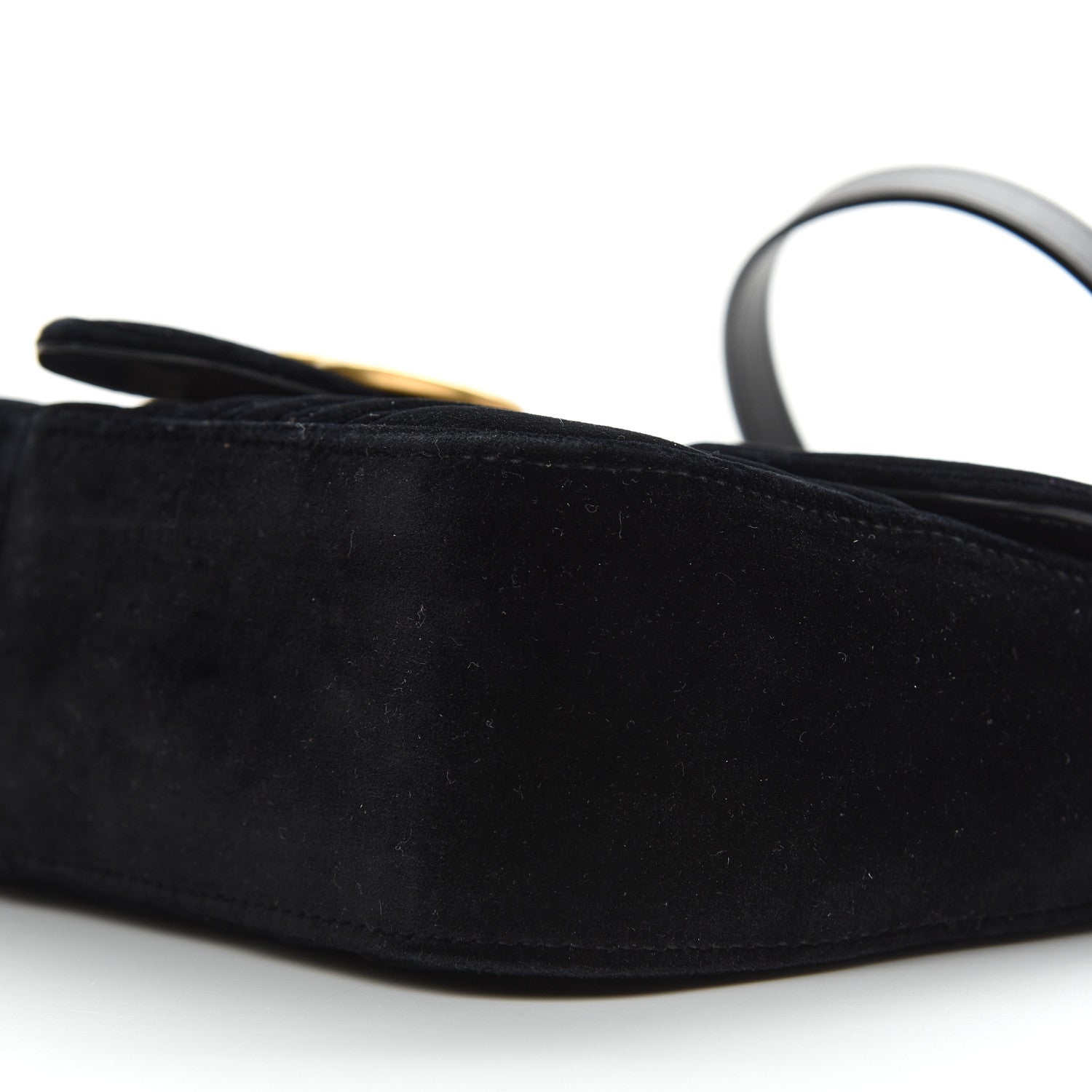 Gucci Velvet Matelasse Small GG Marmont Shoulder Bag Black 9 of 9