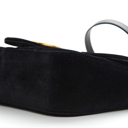 Gucci Velvet Matelasse Small GG Marmont Shoulder Bag Black 9 of 9
