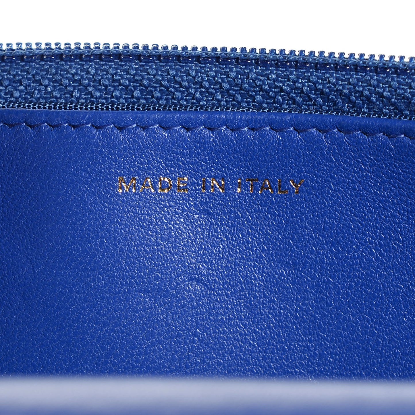 Lambskin Quilted Wallet On Chain WOC Dark Blue