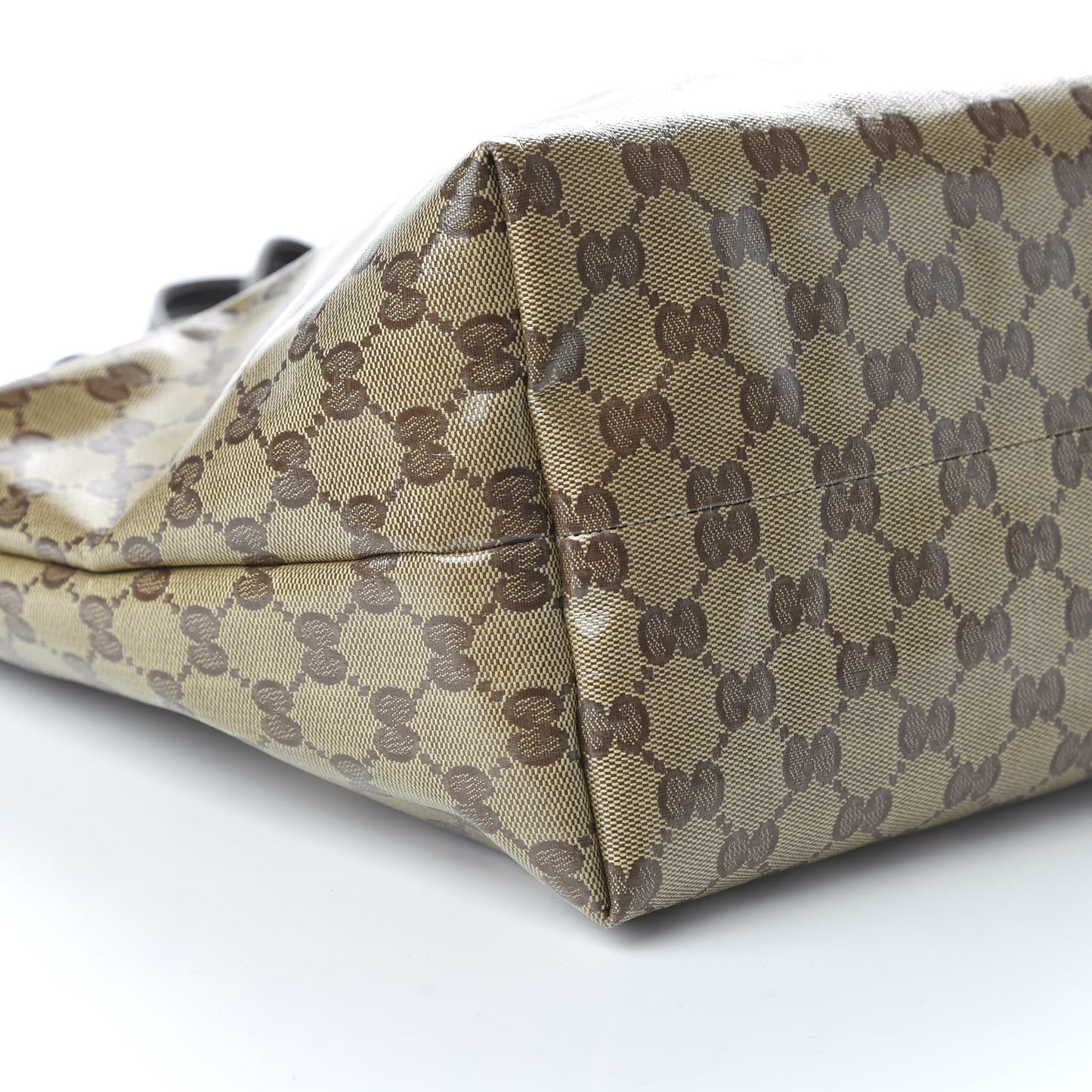 Crystal Monogram Peggy Braided Tote Dark Brown