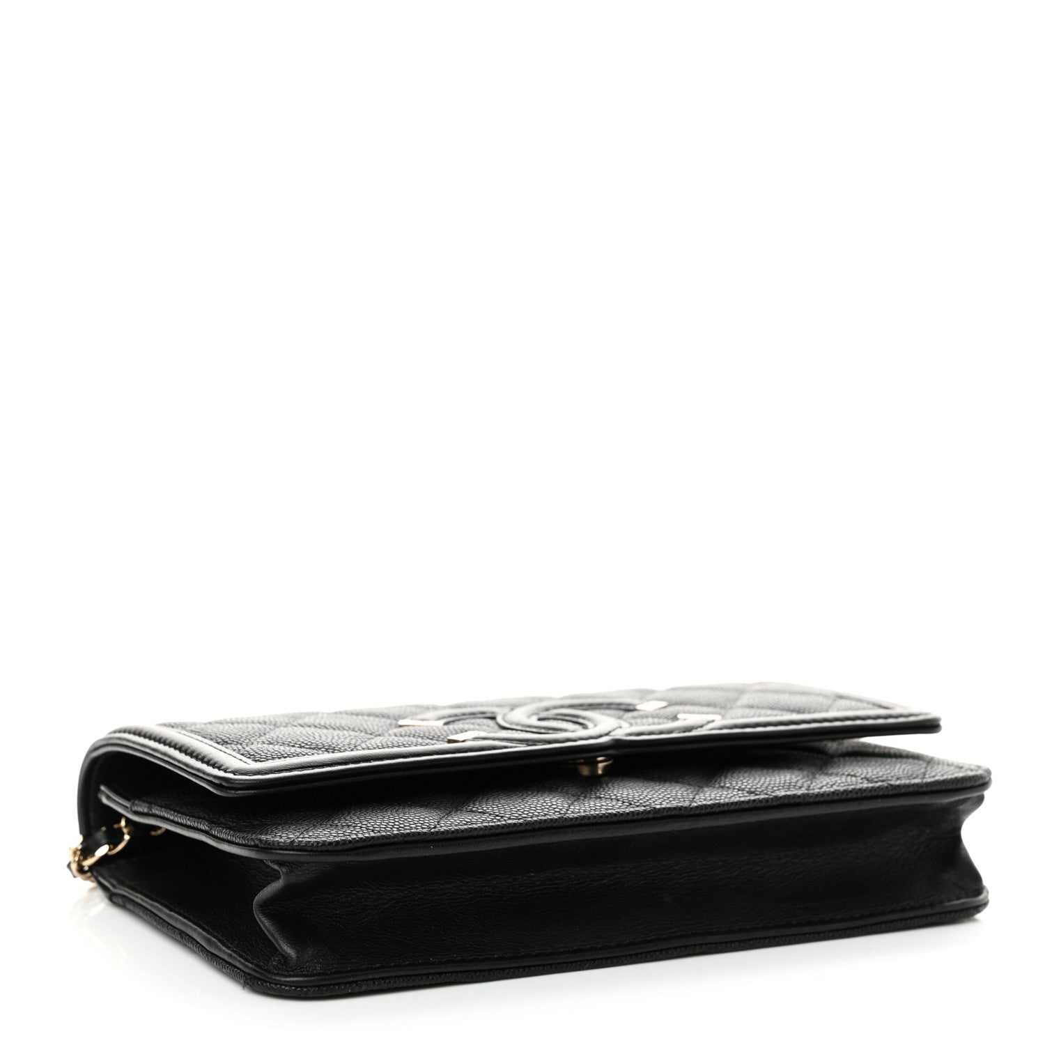 Chanel Caviar Quilted CC Filigree Wallet On Chain WOC Black 4 of 13