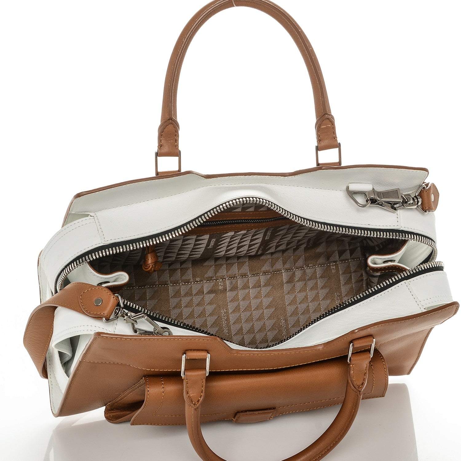 Proenza Schouler Smooth Calfskin PS13 Small Bi-Color Satchel Caramel White 5 of 6