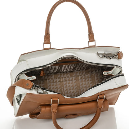 Proenza Schouler Smooth Calfskin PS13 Small Bi-Color Satchel Caramel White 5 of 6