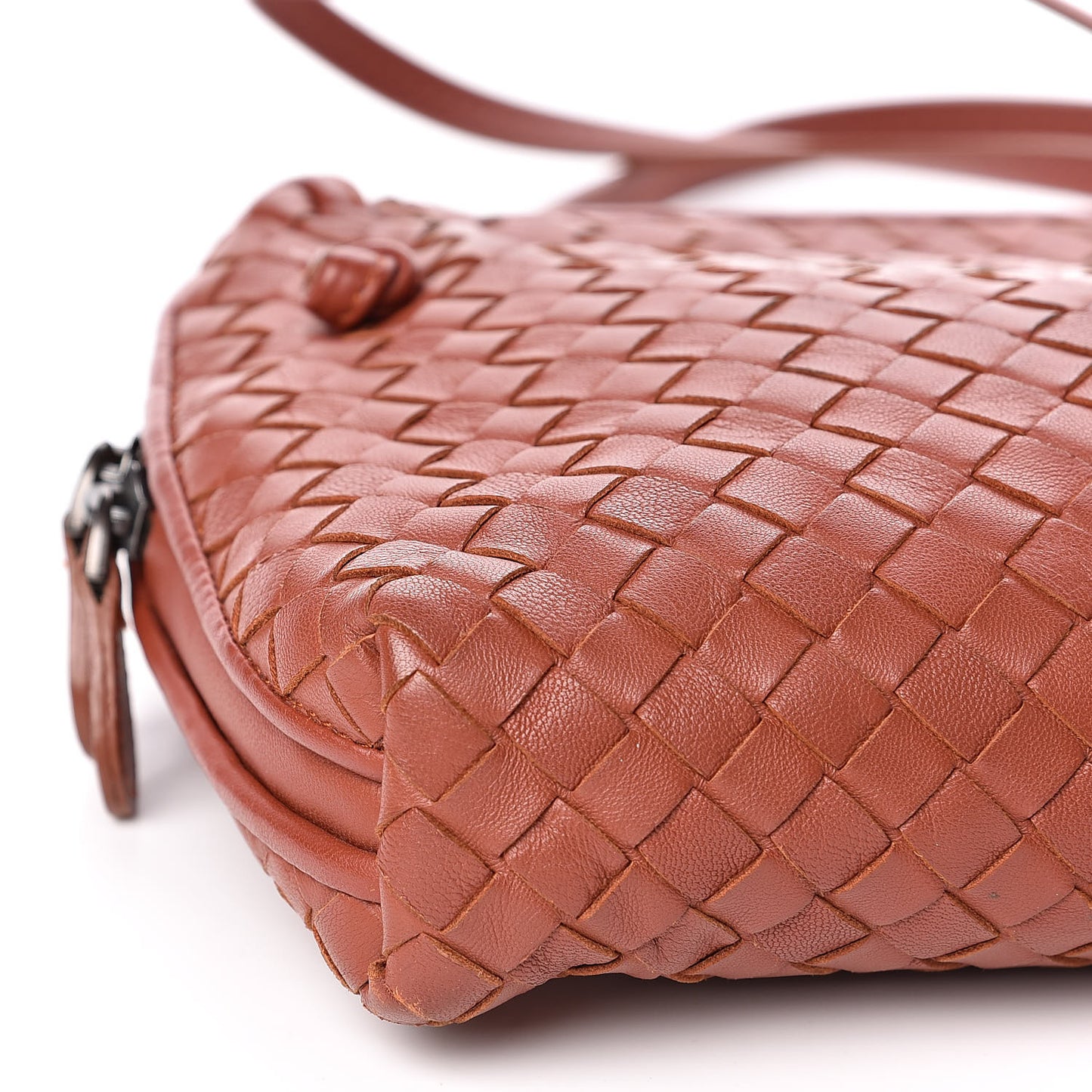 Nappa Intrecciato Nodini Crossbody Rust