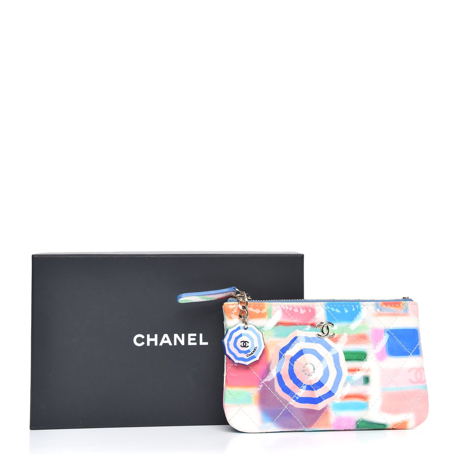 Chanel Patent Calfskin Printed Quilted Small Cosmetic Case Multicolor 8 of 8