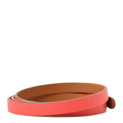 Hermes Epsom Behapi Double Tour Bracelet S Rose Extreme 3 of 5