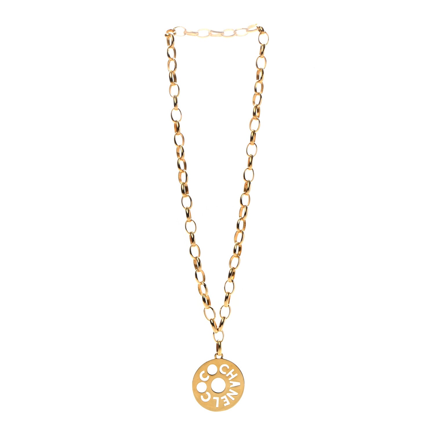 Chanel Coco Chanel Logo Necklace Gold 3 of 8