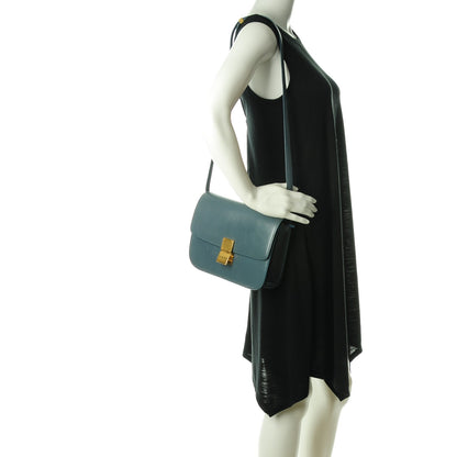 Celine Box Calfskin Medium Classic Box Flap Bag Slate Blue 1 of 9