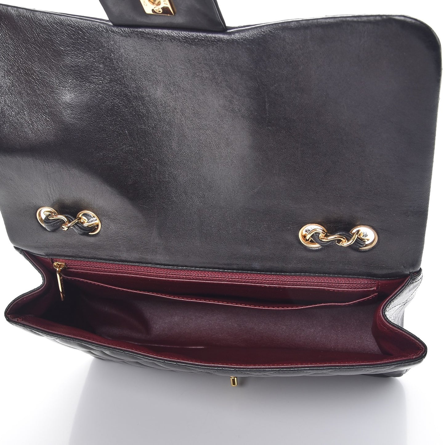 Lambskin Quilted Jumbo Single Flap Black