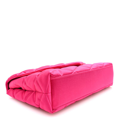 Saint Laurent Satin Quilted Sade Puffer Envelope Clutch Bubblegum 4 of 8