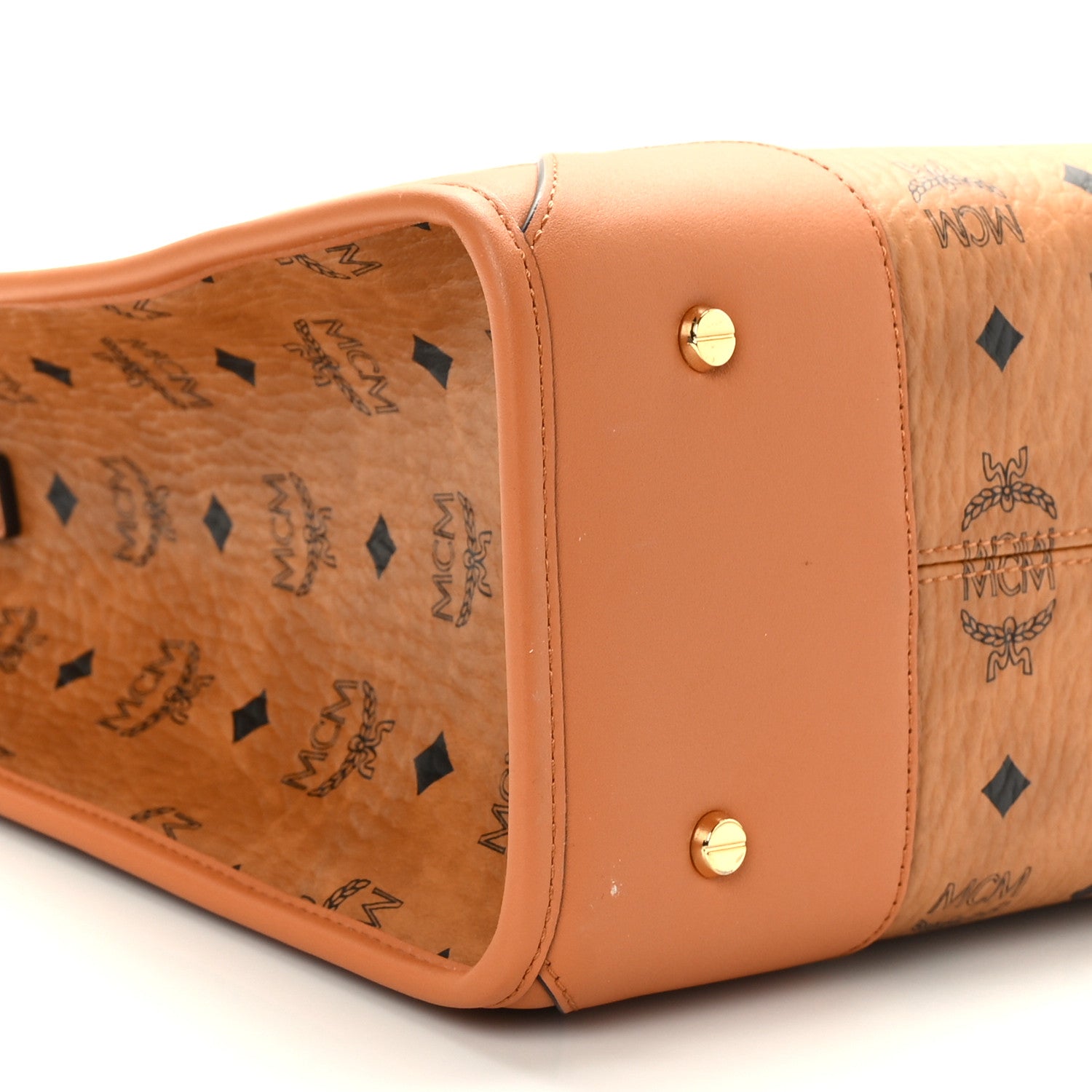 MCM Visetos Large Munich Tote Cognac 8 of 9