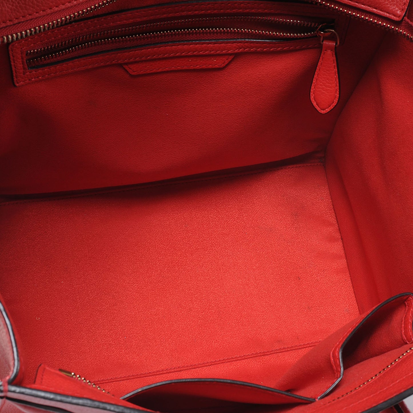 Drummed Calfskin Mini Luggage Coquelicot