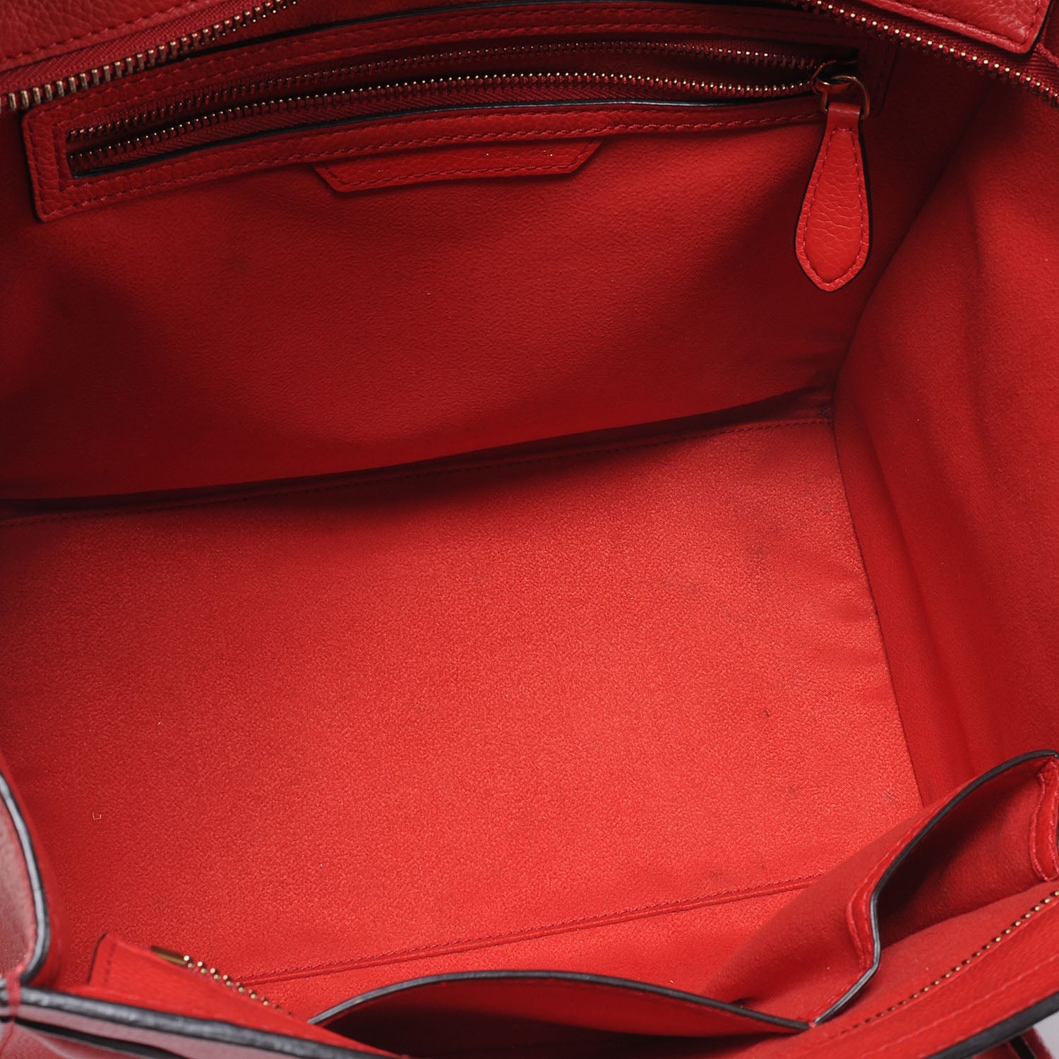 Celine Drummed Calfskin Mini Luggage Coquelicot 7 of 8