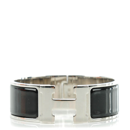 Hermes Enamel Wide Clic Clac H Bracelet PM Black 1 of 5