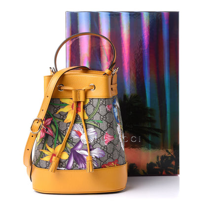 Gucci GG Supreme Monogram Flora Small Ophidia Bucket Bag Beige Multicolor Crop 12 of 12
