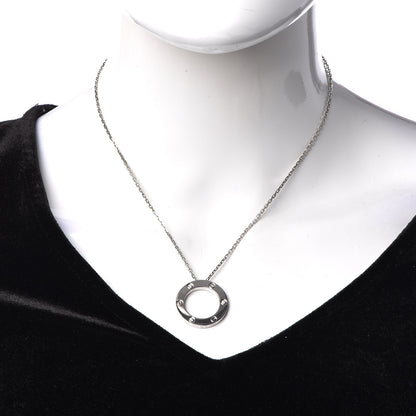 Cartier 18K White Gold 3 Diamonds LOVE Pendant Necklace 2 of 7