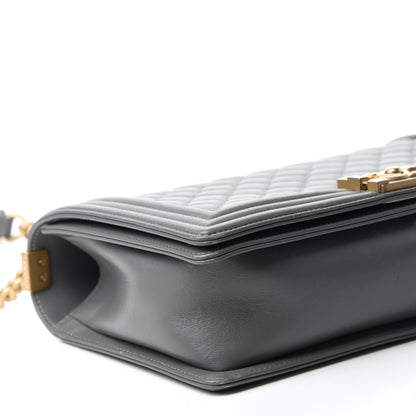 Chanel Lambskin Quilted New Medium Boy Flap Grey 6 of 10