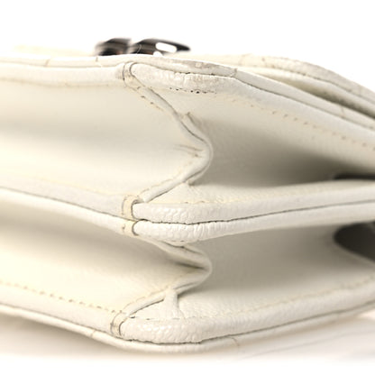 Chanel Caviar Quilted Enamel Coco Clutch With Chain White 17 of 24