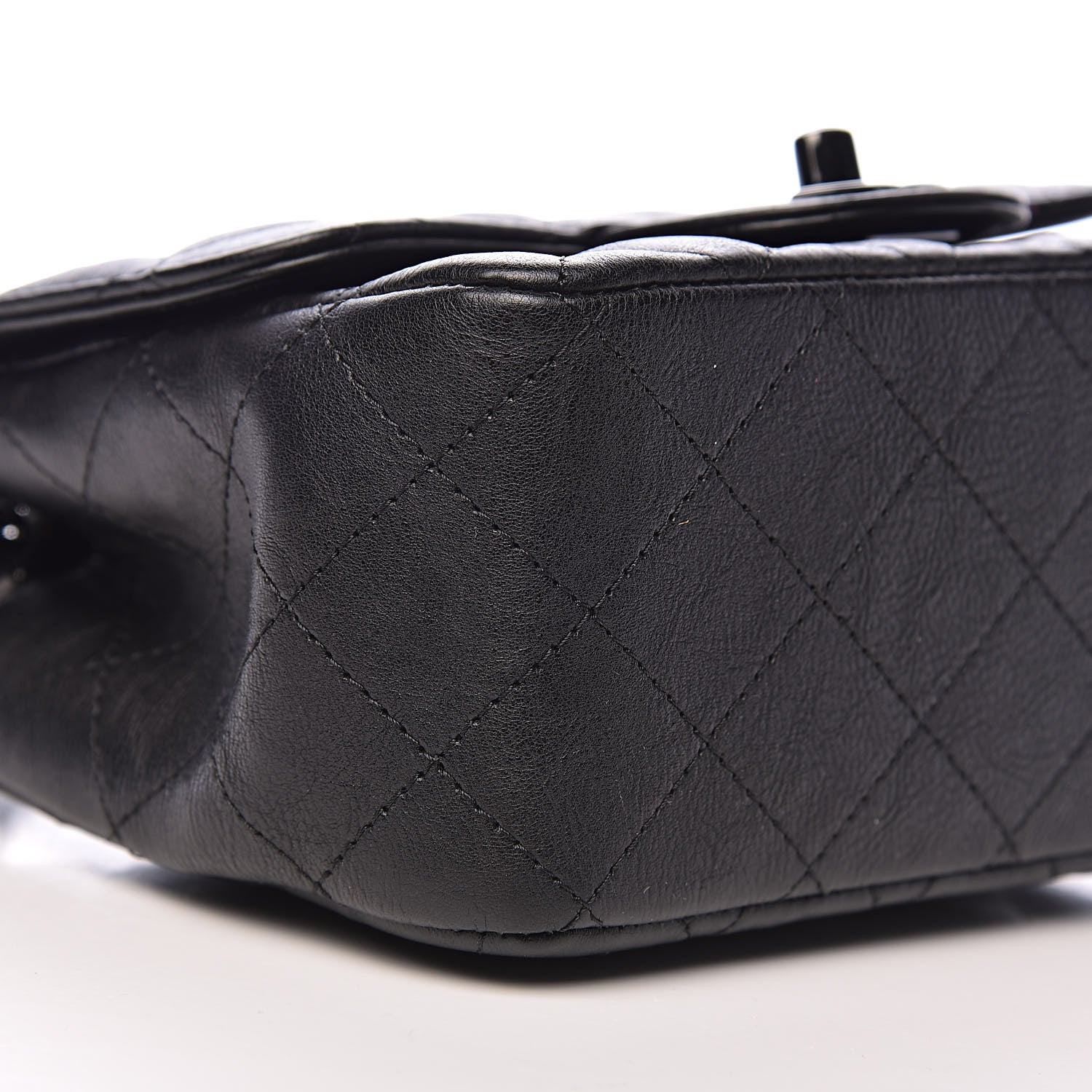 Chanel Crumpled Calfskin Quilted Mini Square Flap So Black 8 of 10