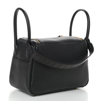 Hermes Taurillon Clemence Matte Niloticus Crocodile Touch Lindy 26 Black 3 of 9