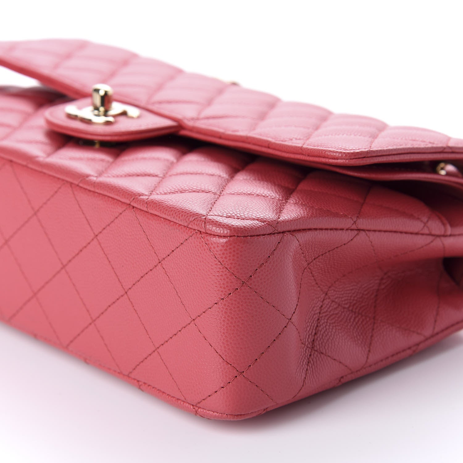 Chanel Caviar Quilted Medium Double Flap Dark Pink 7 of 10