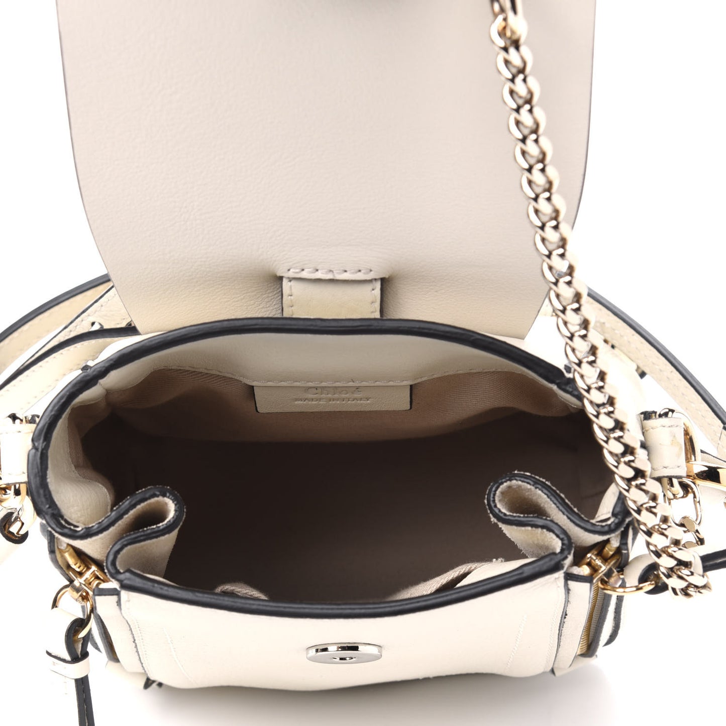 Suede Calfskin Small Faye Backpack Off White