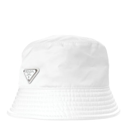 Prada Re-Nylon Metal Triangle Logo Mens Bucket Hat XL White 3 of 8