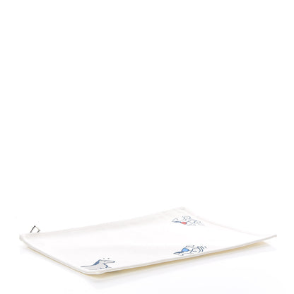 Hermes Cotton Canvas Adada Large Flat Case Bleu Marine 4 of 9