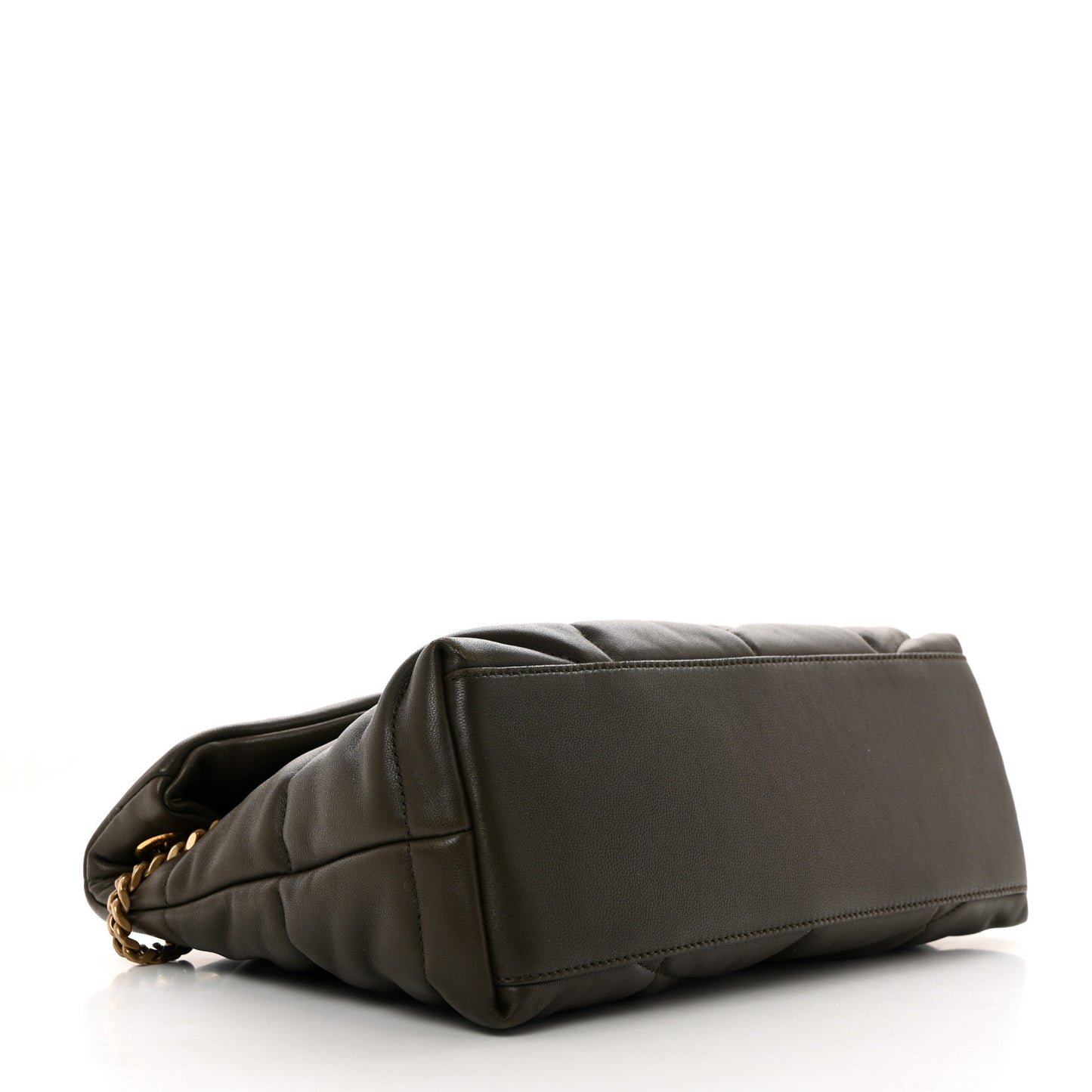 Lambskin Quilted Small Loulou Puffer Monogram Chain Satchel Dark Ganache