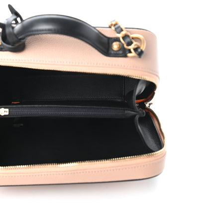 Chanel Caviar Quilted Medium CC Filigree Vanity Case Beige Black 5 of 11