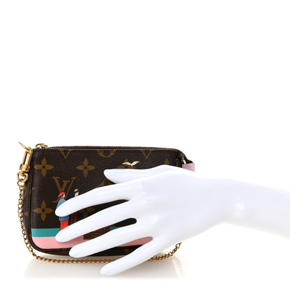 Louis Vuitton Monogram 2016 Christmas Animation Mini Pochette Accessories Rose Ballerine 2 of 7