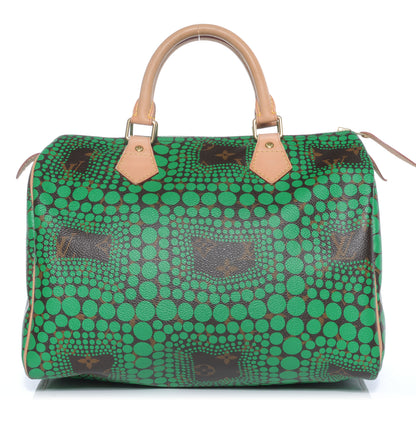 Louis Vuitton Monogram Kusama Town Speedy 30 Green 1 of 7