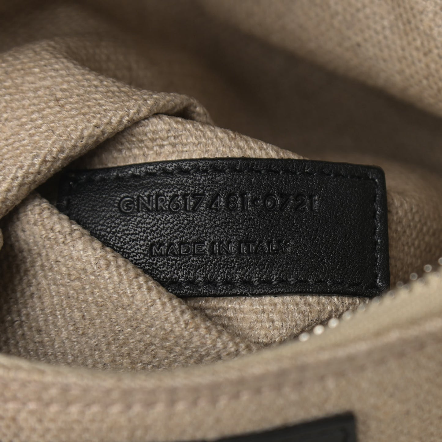 Linen Calfskin Small Rive Gauche Tote Greggio Natural
