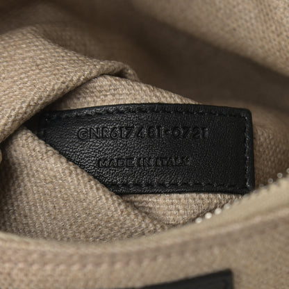 Saint Laurent Linen Calfskin Small Rive Gauche Tote Greggio Natural 6 of 10