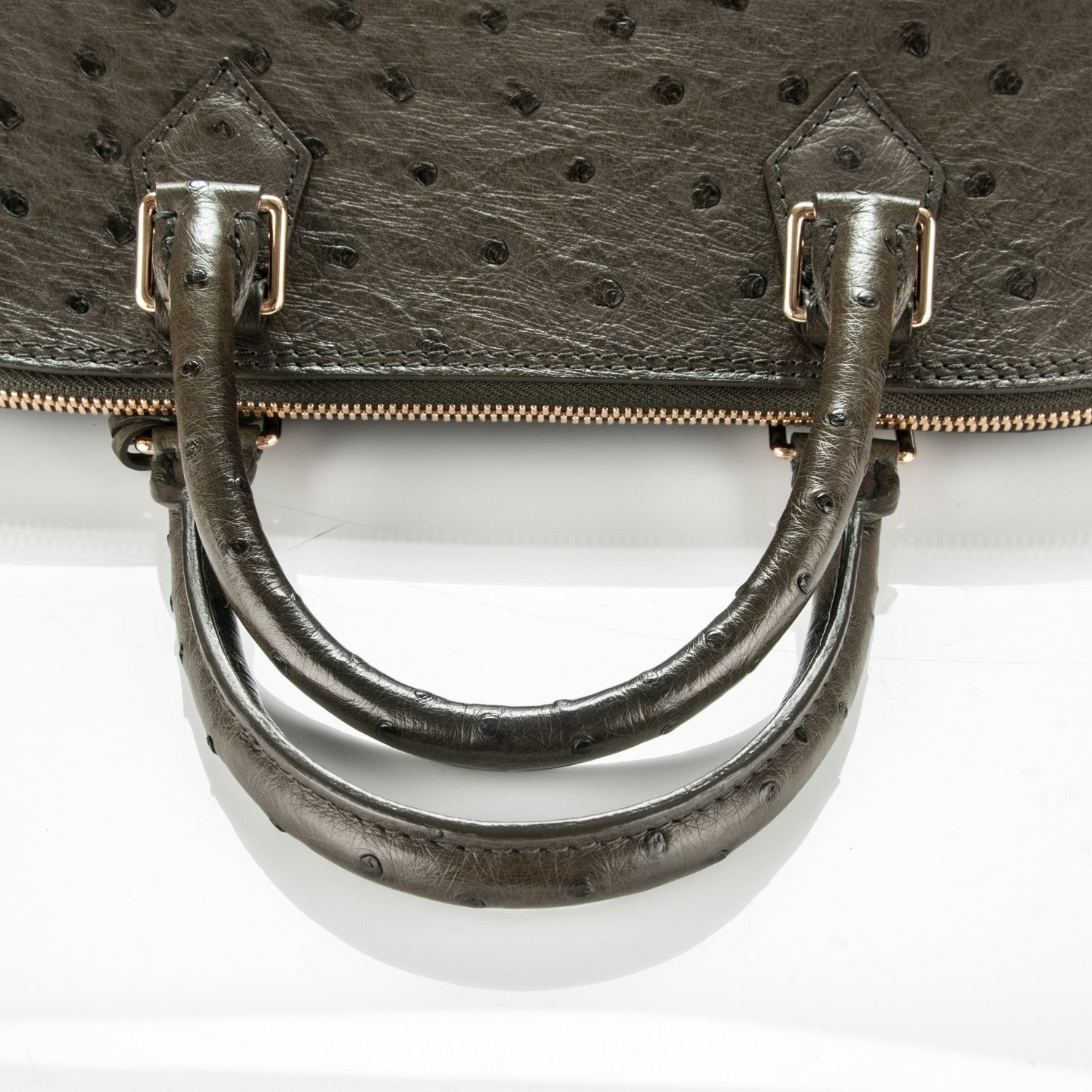 Louis Vuitton Ostrich Alma GM Olive 6 of 7