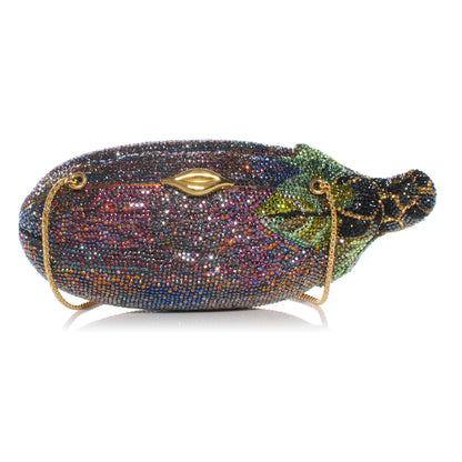 Judith Leiber Crystal Eggplant Minaudiere Clutch 5 of 7