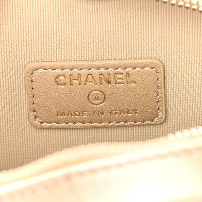 Chanel Metallic Lambskin Quilted CC In Love Heart Waist Belt Bag With Chain Gold 6 of 11