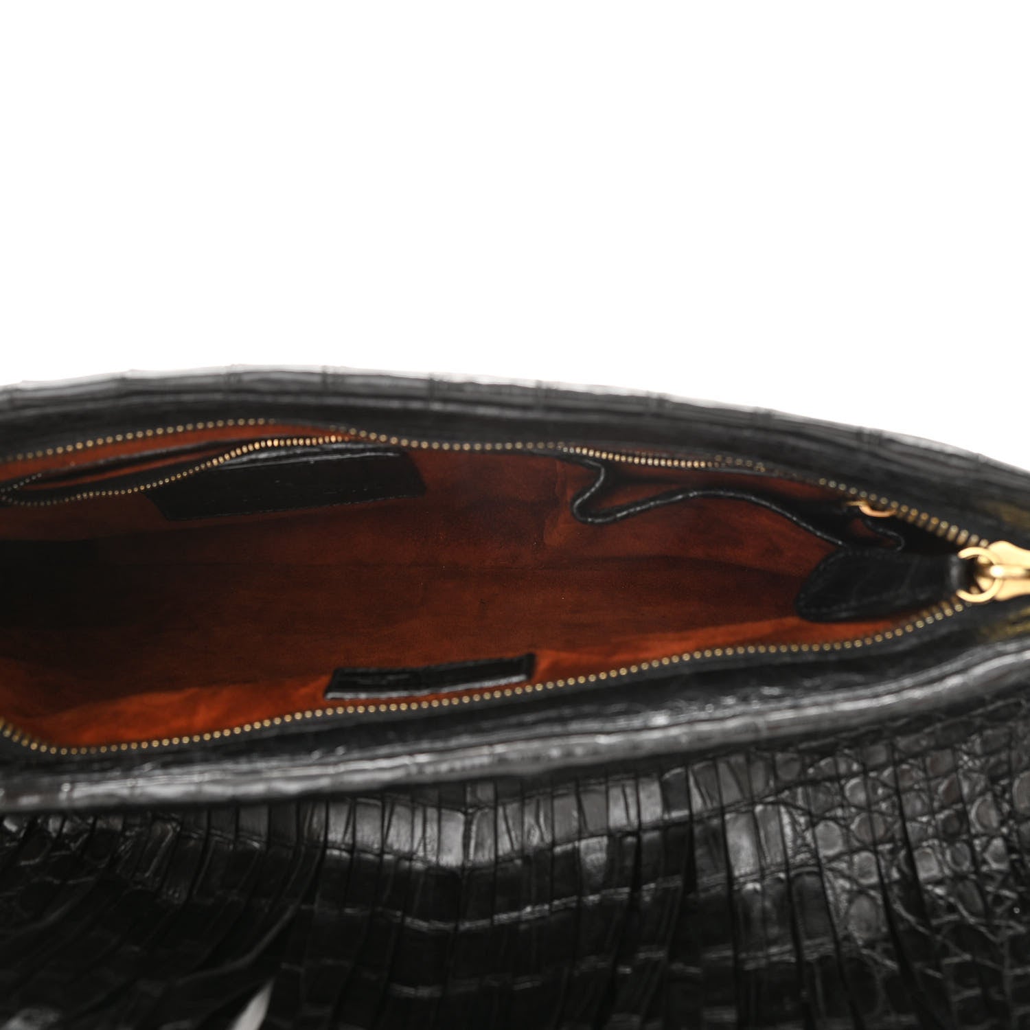 Nancy Gonzalez Crocodile Fringe Crossbody Clutch Black 5 of 10