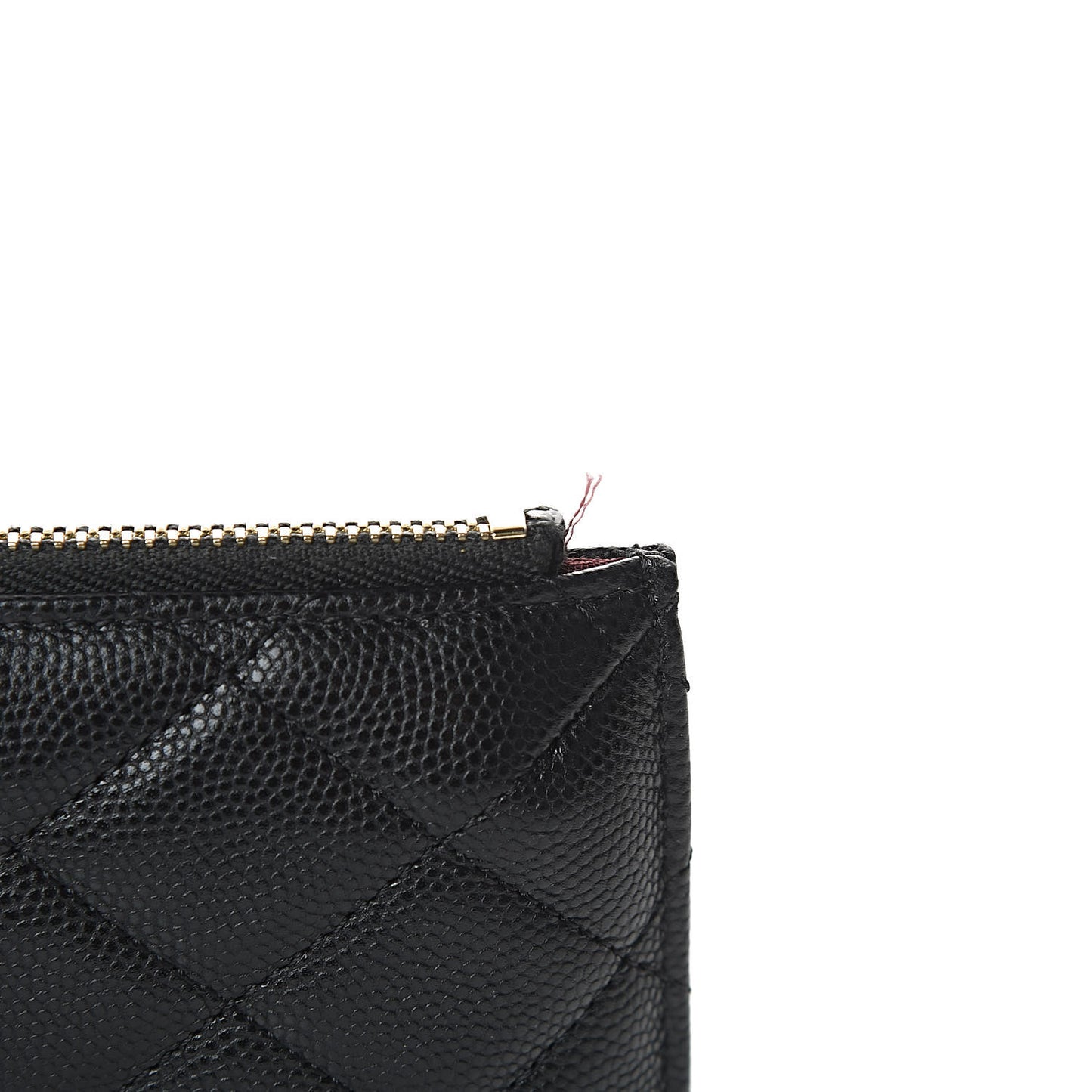 Caviar Quilted Classic Flat Wallet Pouch Black