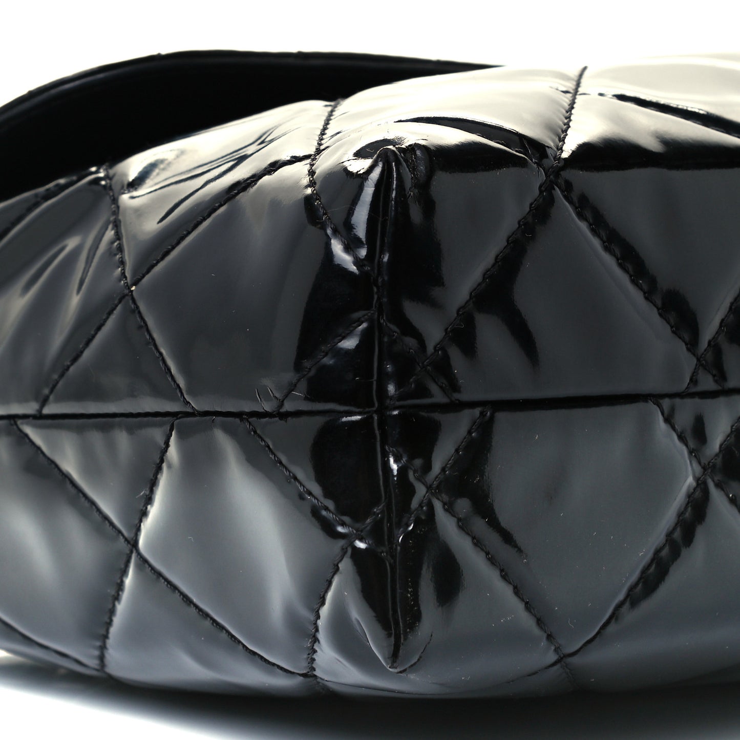 Vinyl Quilted In the Business Flap Bag Black