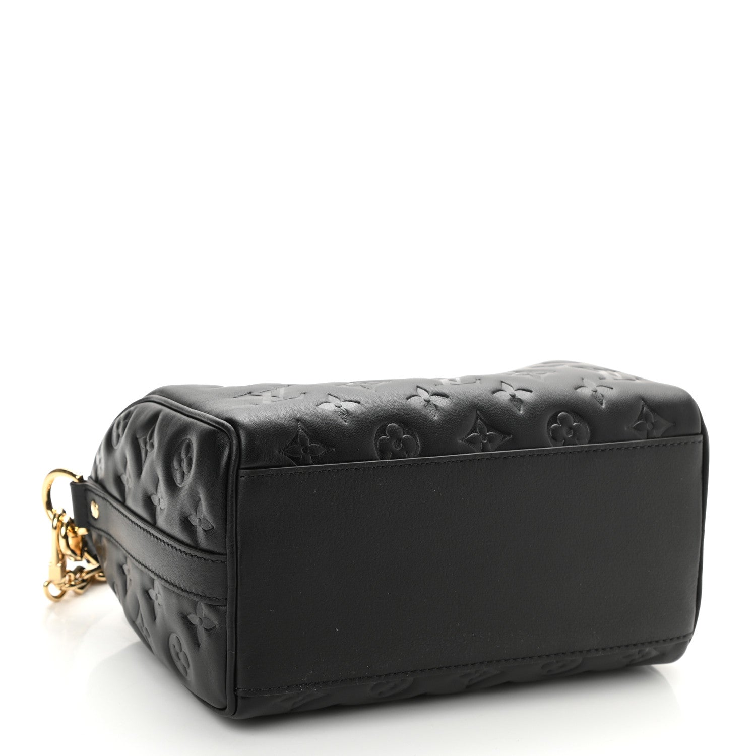 Louis Vuitton Lambskin Embossed Monogram Speedy 22 Bandouliere Black 4 of 7