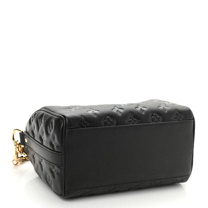 Louis Vuitton Lambskin Embossed Monogram Speedy 22 Bandouliere Black 4 of 7