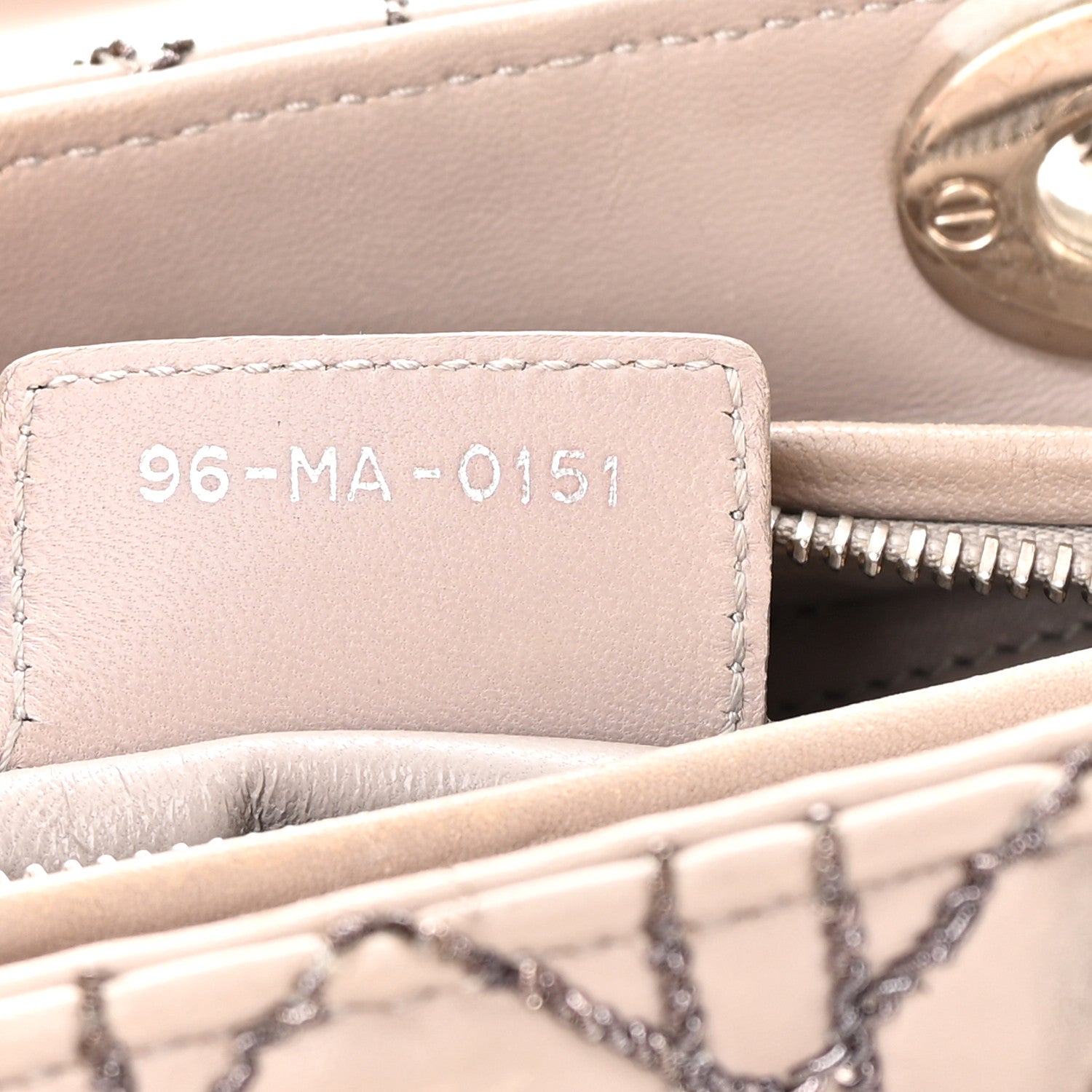 Christian Dior Lambskin Metallic Stitched Cannage Medium Lady Dior Grey Silver 7 of 20