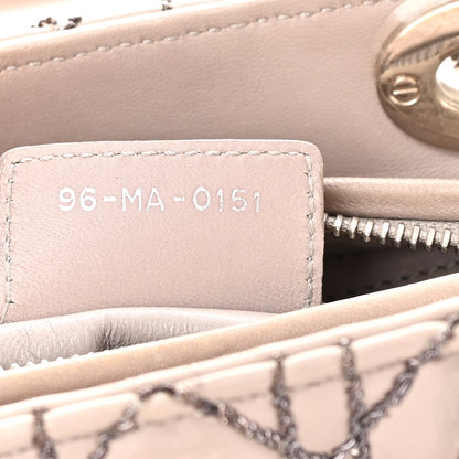 Christian Dior Lambskin Metallic Stitched Cannage Medium Lady Dior Grey Silver 7 of 20