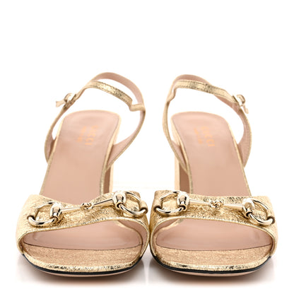 Gucci Galassia Horsebit Lady 75mm Sandals 38.5 Platino 3 of 10