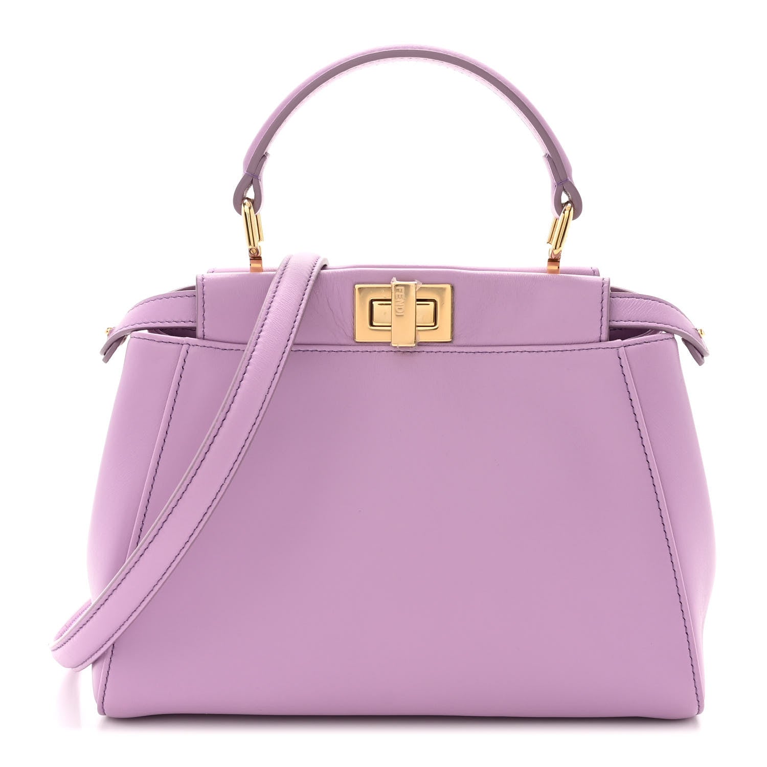 Fendi Nappa Stacked Bar Mini Peekaboo Iconic Satchel Violetta 1 of 11