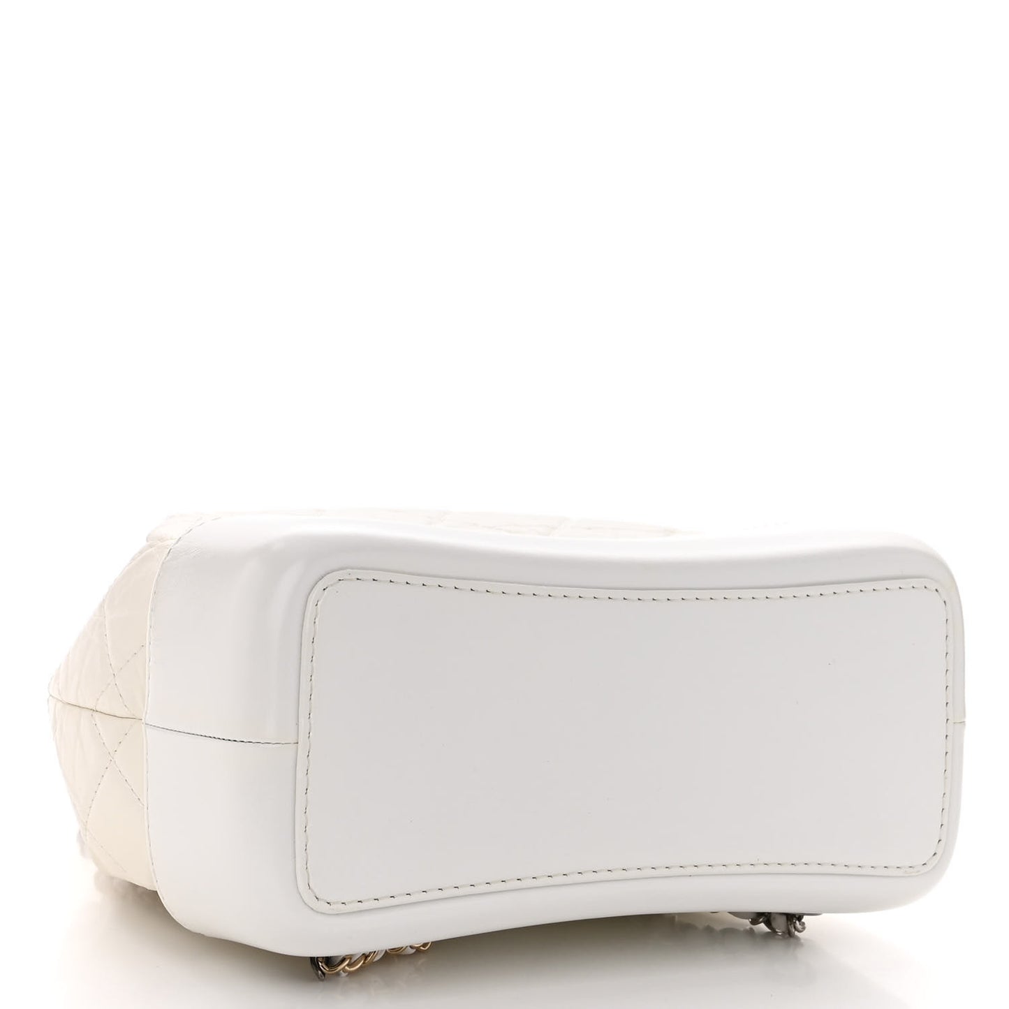 Aged Calfskin Quilted Small Gabrielle Backpack White