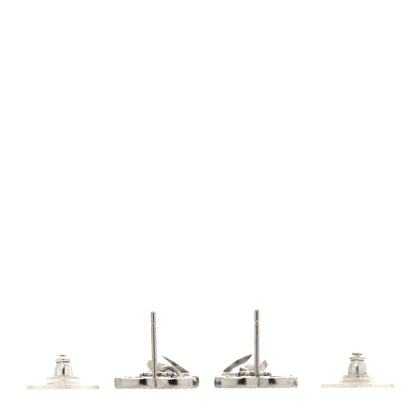 Chanel Crystal CC Tear Drop Earrings Silver 3 of 5