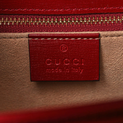 Gucci GG Supreme Monogram Azalea Calfskin Horsebit 1955 Shoulder Bag Beige Ebony New Cherry Red 6 of 6